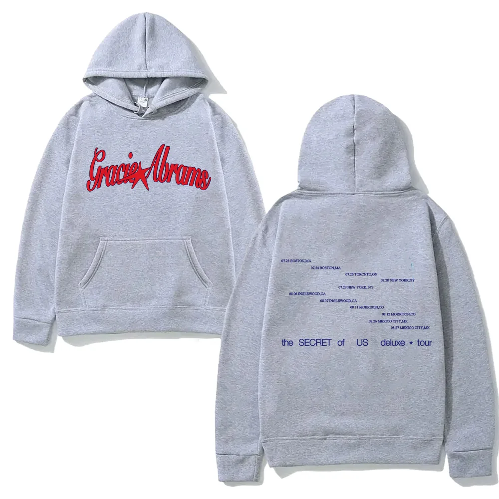 TSOU ديلوكس هيذر رمادي ستار هوديي 2025New جرايسي أبرامز بلوزة غير رسمية ملابس الصوف للجنسين الشرير مع جيب هودي #1