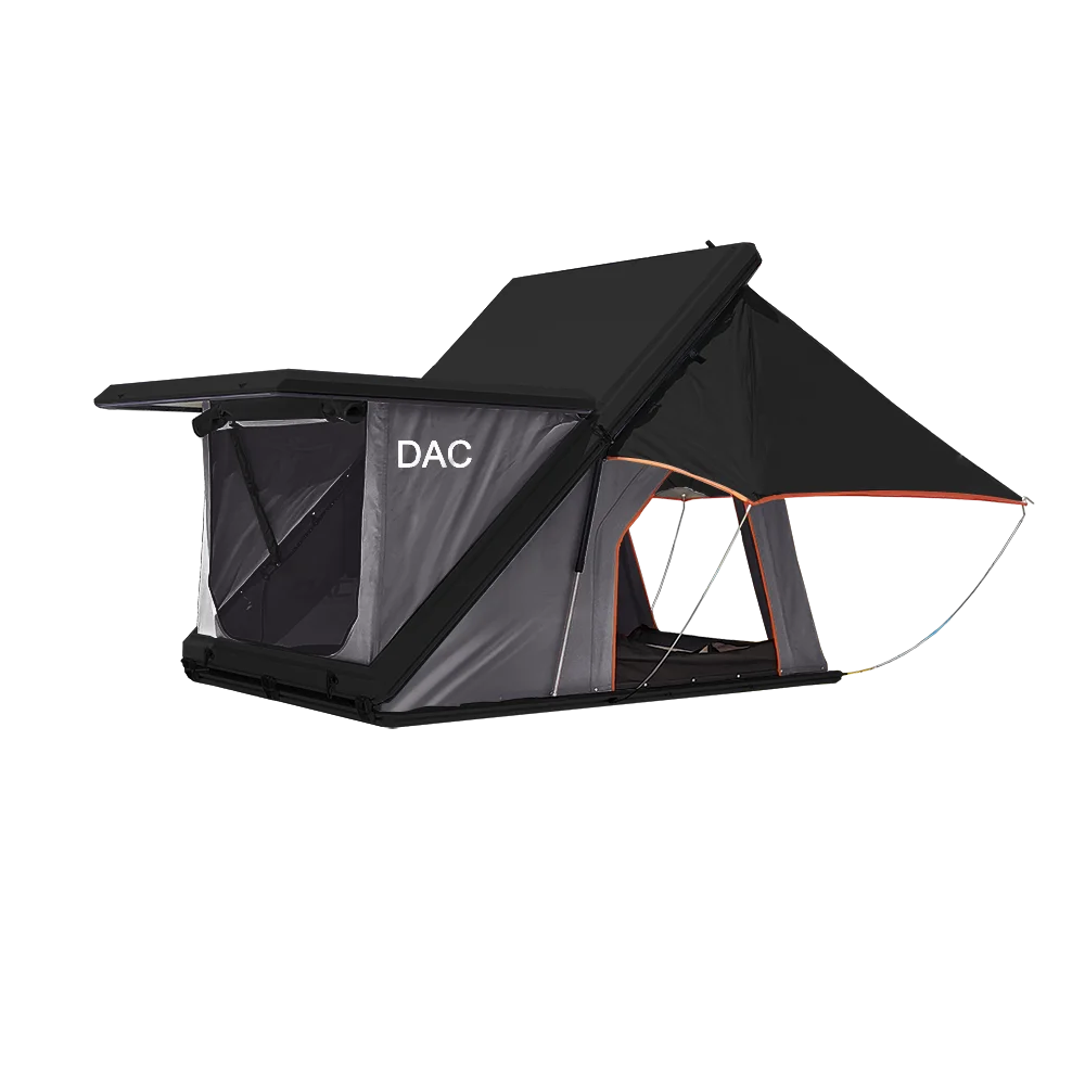 Trips Suppliers Car Tents Camping Outdoor Roof Top Black Roof Top Tent with Lights and Solar Panel Powercustom