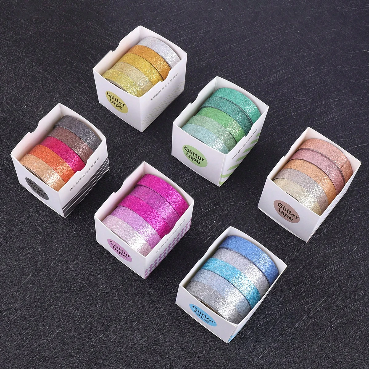 

5 рулонов/коробка разноцветной золотой морщинистой ленты васи, простой декоративный скотч и материалы для украшения блокнота, подарок для семьи