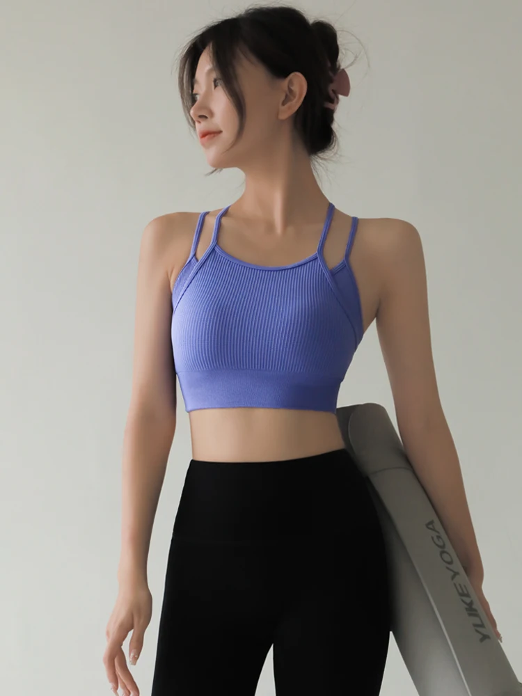 Reggiseno sportivo monopezzo da donna Gilet da allenamento Pilates Fitn Corsa Yoga o Assorbimento Traspirante Umidità ng Nylon