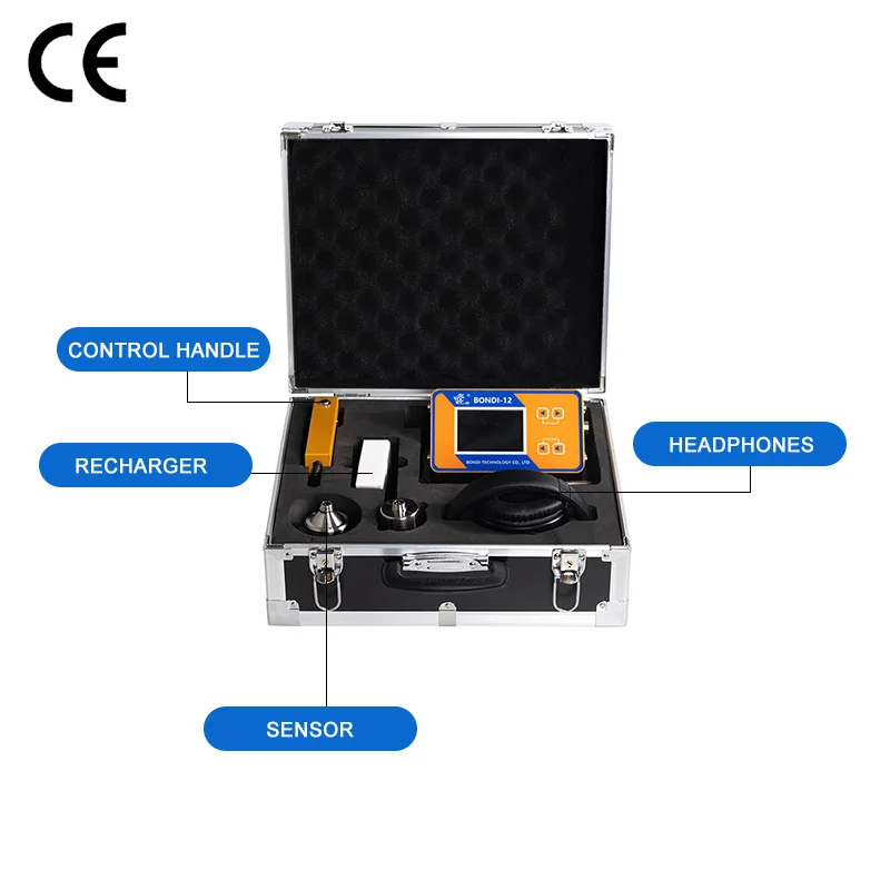 BONDI-12 water leakage tester, durable underground pipeline leakage tester, high precision 1 year IP55 protection grade 1.5m det