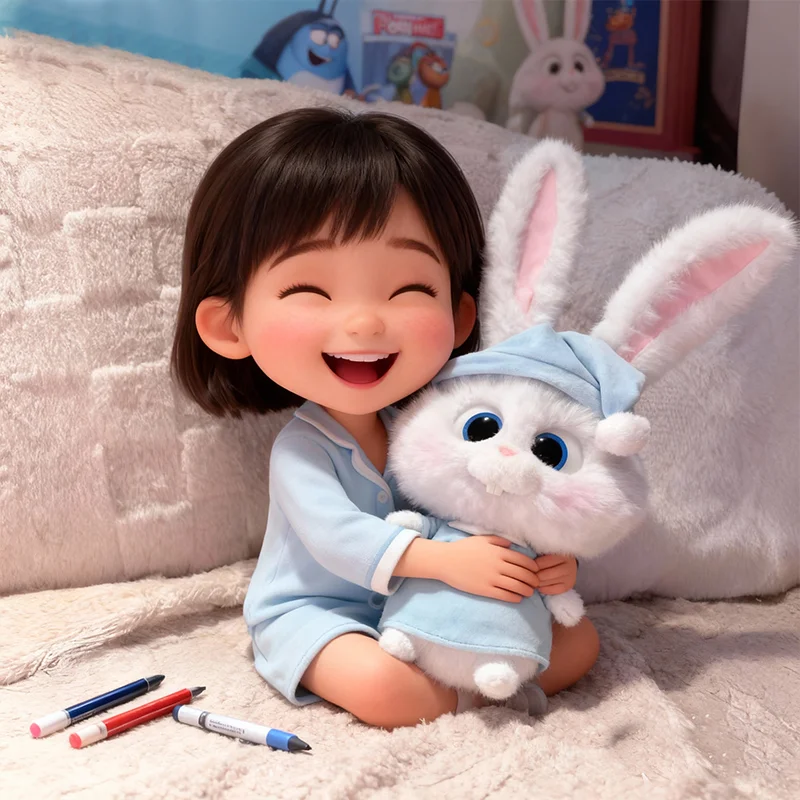 

Снежок Белый Кролик Плюшевая Игрушка Каваи Кролик 30 см Плюшевая Морковь Подвижные Уши Мультяшная Кукла Подарок На День Рождения Рождественский Подарок