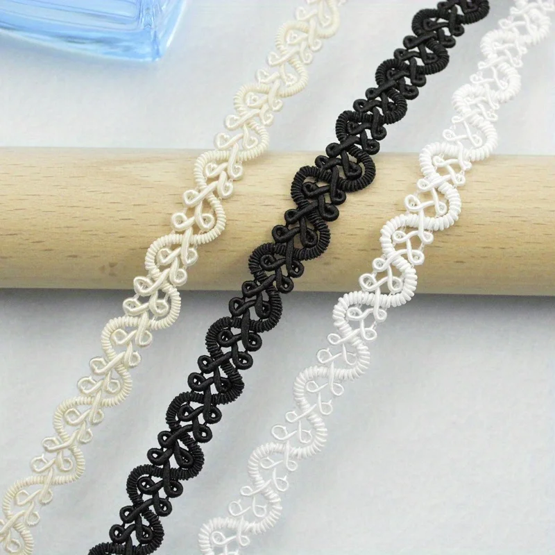 3m/118in Each pack white black cruve trims handmade DIY Crafts Dress curtain cruve sewing accessory Wedding Gifts Decorations