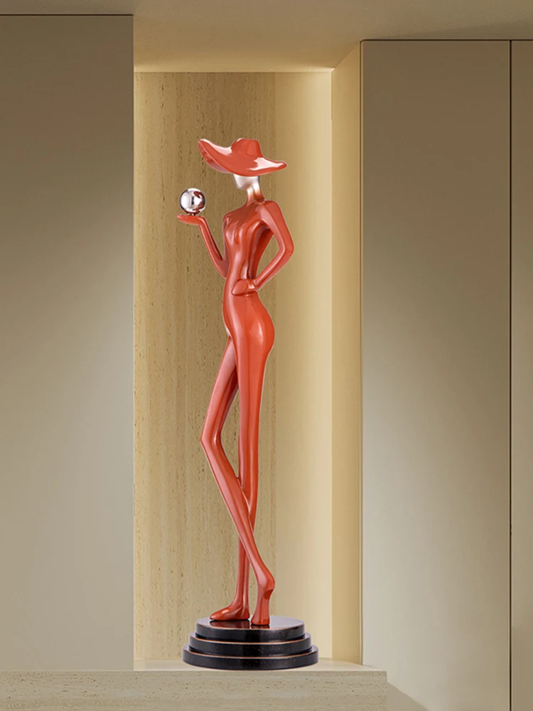 Home Decor Abstract Modeling Character Ornament Luxury Living Room Entrance Slender Crafts Art Sculpture Decoration Gift