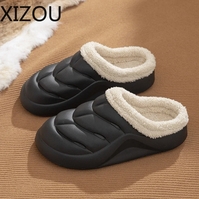 Couple Slippers Comfortable Men's Slipper Water Proof Men Winter Shoes Anti-slip Lightweight Warm Plush Man Shoe Explosive Style