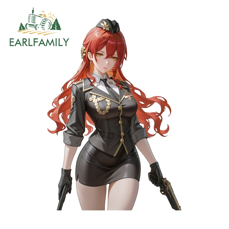 EARLFAMILY Himeko Female Soldier Car Stickers Popular Honkai Star Rail Fanart Anime PVC Decals Eye-catching Car Accessories