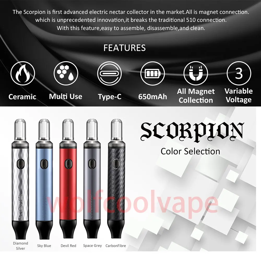 مجموعة سجائر إلكترونية ، قلم مبخر شمعي ، ترس ثالث ، جهد متغير ، عدة فيب ، العقرب ، بطارية مللي أمبير ، اتصال مغناطيسي