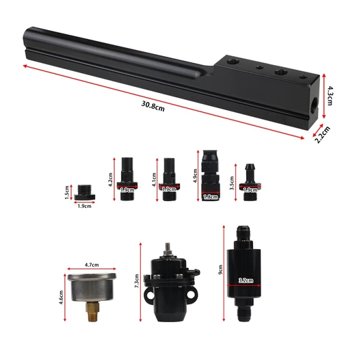 Imagen 2 del producto Para Acura/Honda Integra Civic D15B7 D15B8 D16A6 D16Z6 D-Series CRX Kit de riel de combustible de calibre regulador de presión de combustible de aluminio