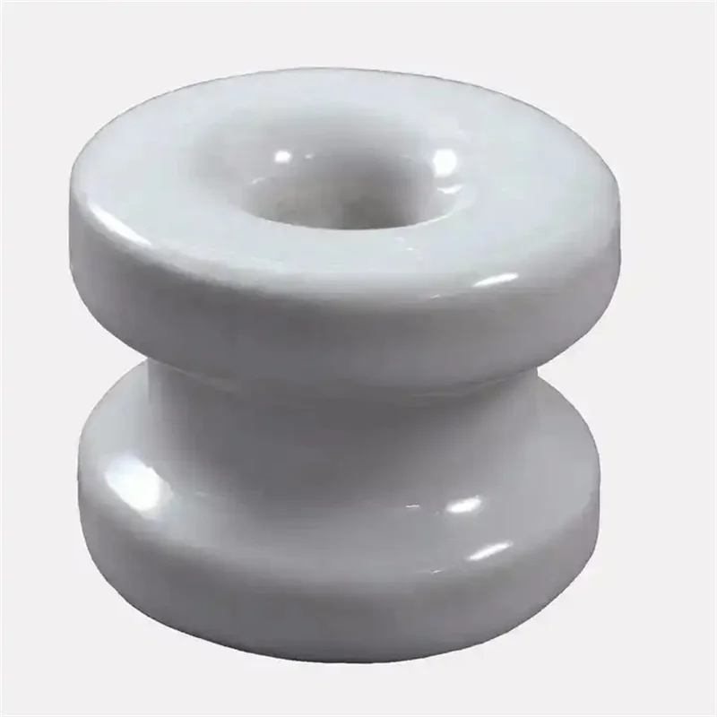 10PCS White Procelain Round Reel Electric Fence Insulators High Voltage Animals Wire Poly Tape Corner Post Ceramic Insulators