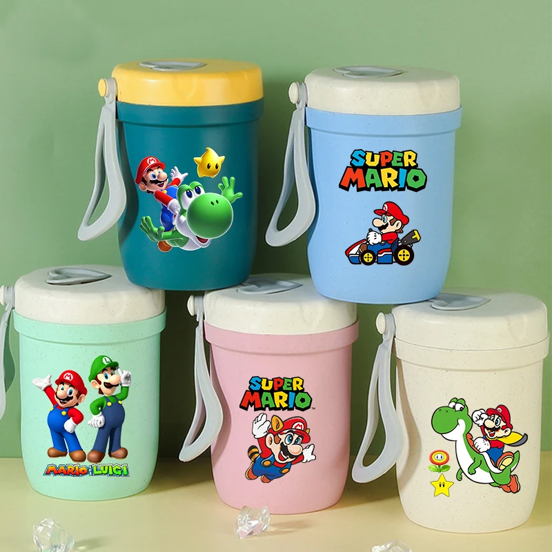 

Super Marios Water Cups Boy Girl Portable Cartoon Anime Print Water Bottle Children Outdoors Leakproof Sport Water Bottle Gifts