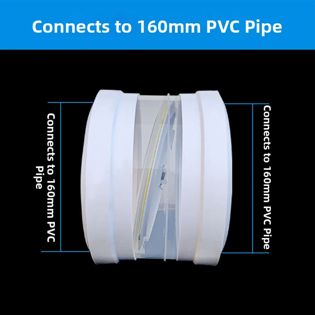 160 Public Flue Sealing Valve Check Valve For Kitchen Range Hoods for exhaust Pipe Backflow Preventer Functional Design