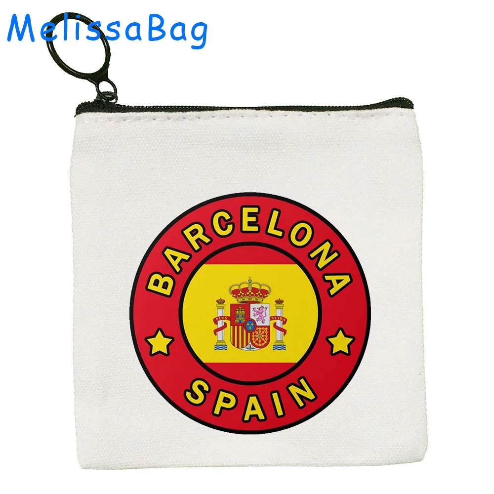 Barcelona Bern Brussels Los Angeles San Francisco Madrid Massas City Embleem Canvas Portemonnee Sleutelkoffer Tassen Rits Zakje