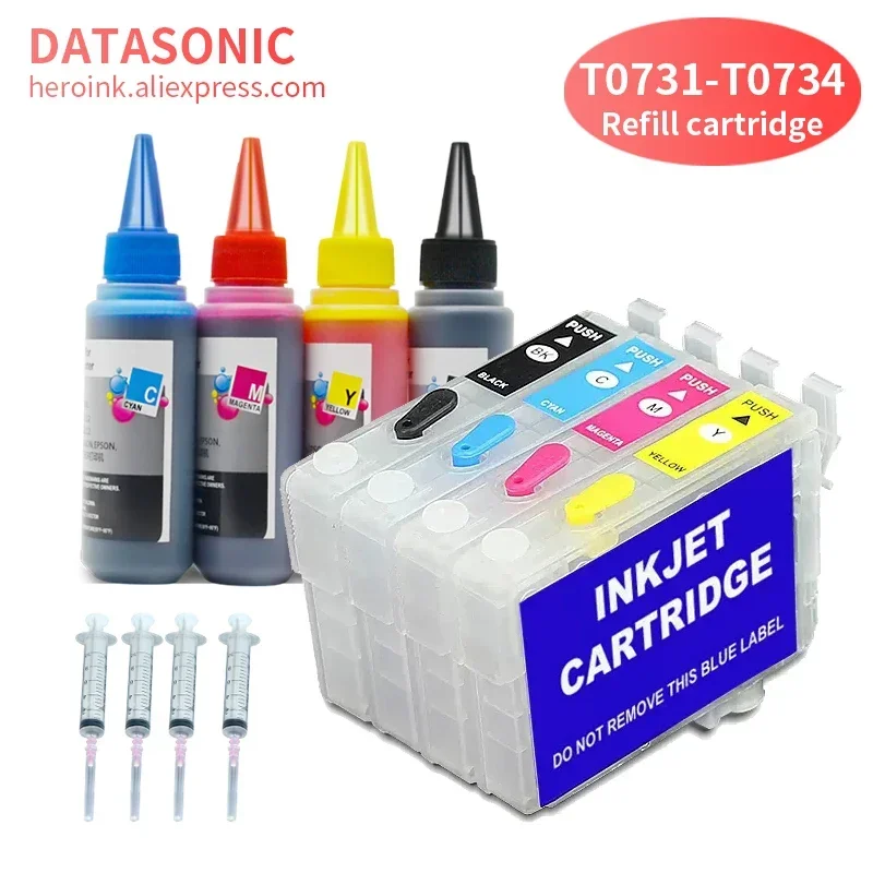 Cartucho de tinta T0731 T0731N 73N para impresora Epson Stylus C92 CX3905 CX4900 CX4905 CX5500 CX5505 CX7310 CX9300F