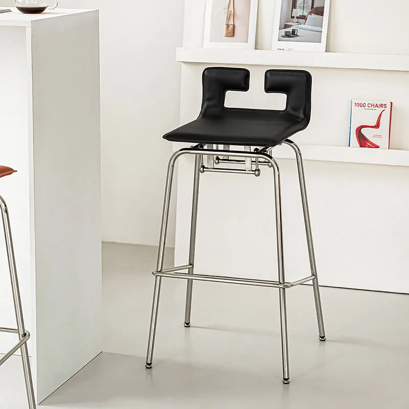 Nordic Minimalist Bar Stools Comfortable Modern Aesthetic Designer Bar Chairs Living Room Counter Banqueta Trendy Furniture