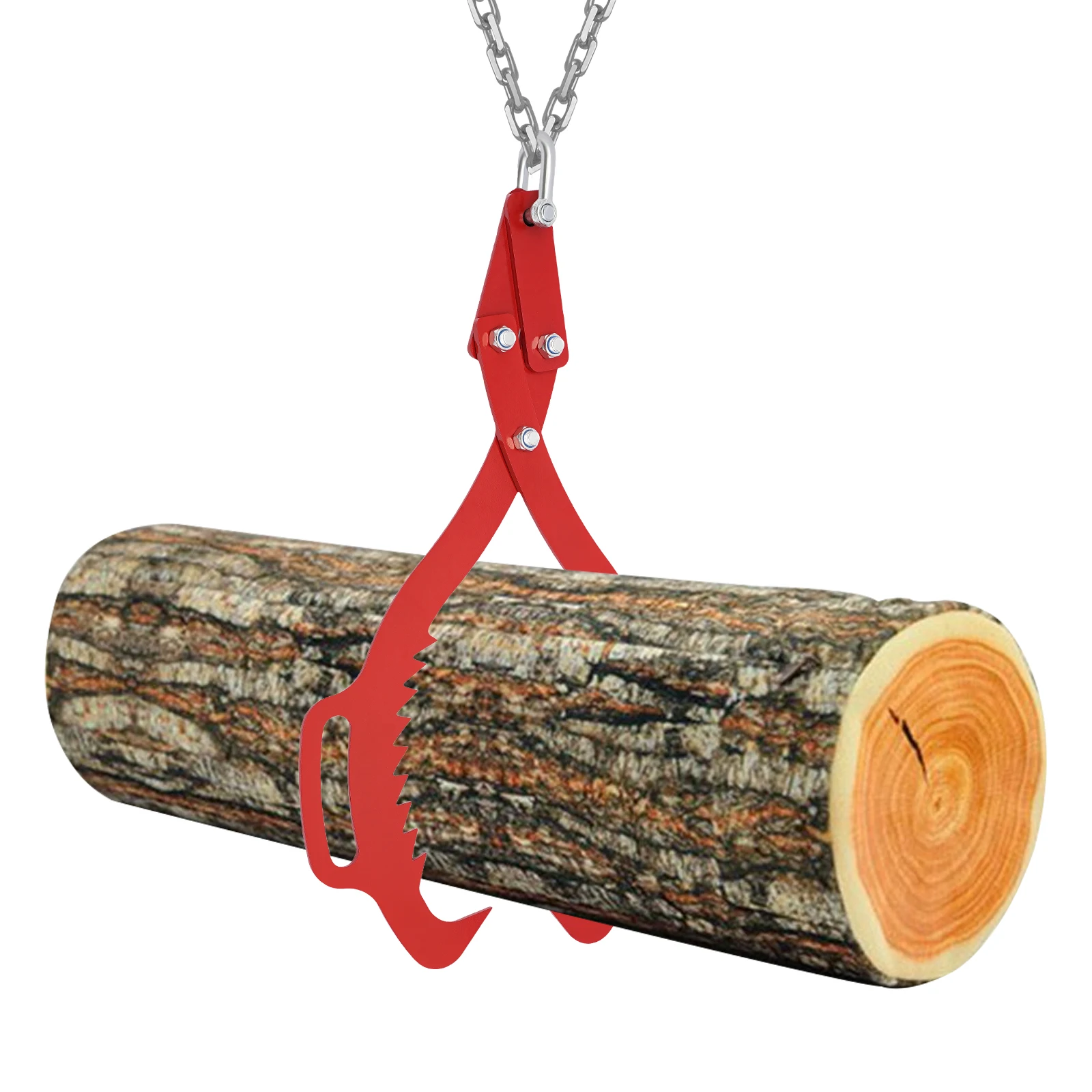 Anti-Slip Log Lifting Clamp 25 Inch Pallet Puller Grapple Opening Carbon Steel Log Grapple for Crane Hoist Forestry 2204.6 lbs Load-bearing Capacity
