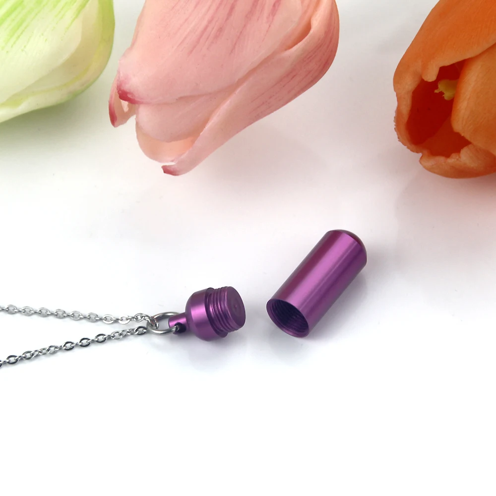 Polychrome Zylinder Feuerbestattung Schmuck Asche Halskette Anhänger Andenken Asche Memorial SchmuckUrn Halsketten für Asche für Männer – Detail 4