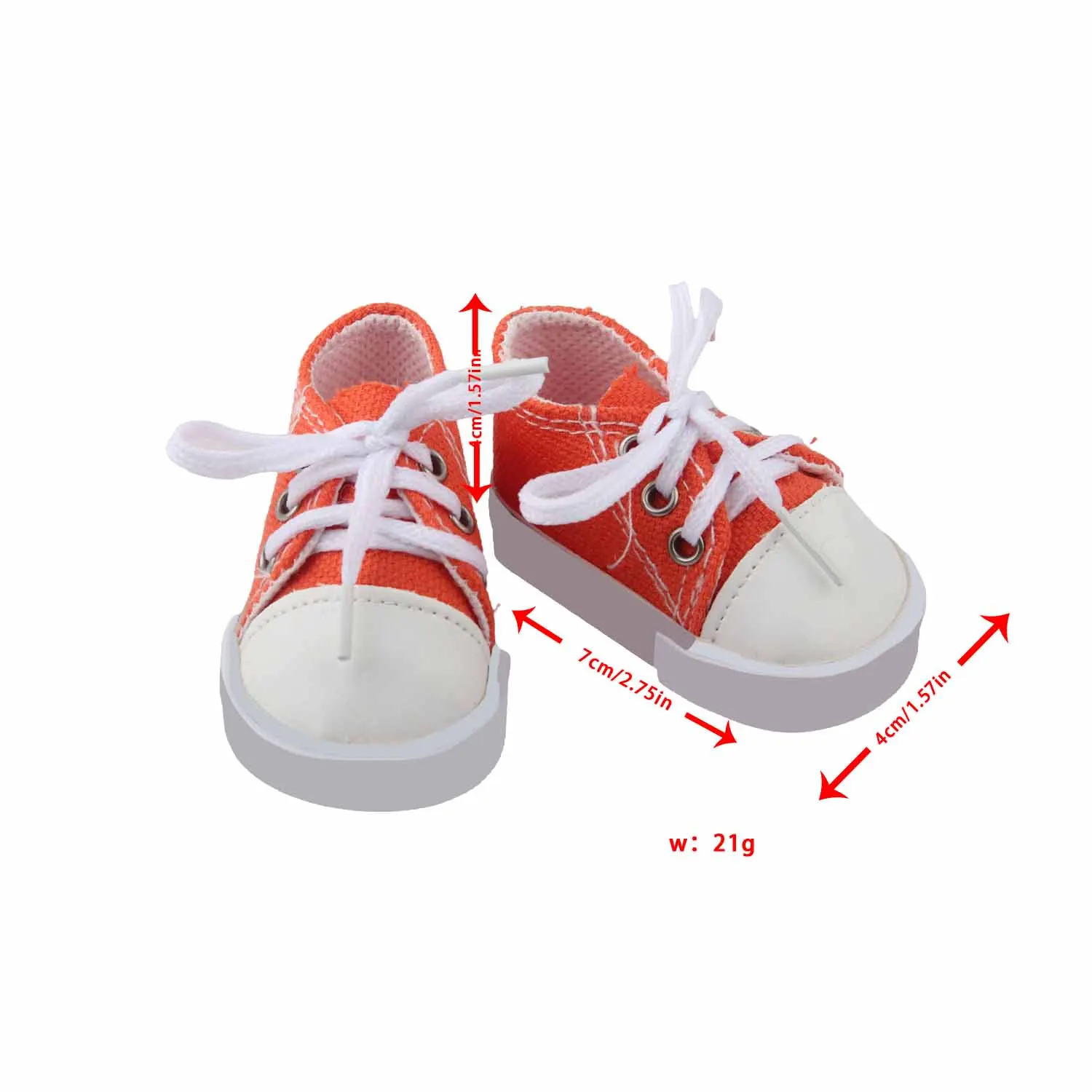 Zapatillas de lona con cordones para niña y niña, zapatos de moda para muñeca, accesorios para muñecas, cabeza redonda, 18 pulgadas