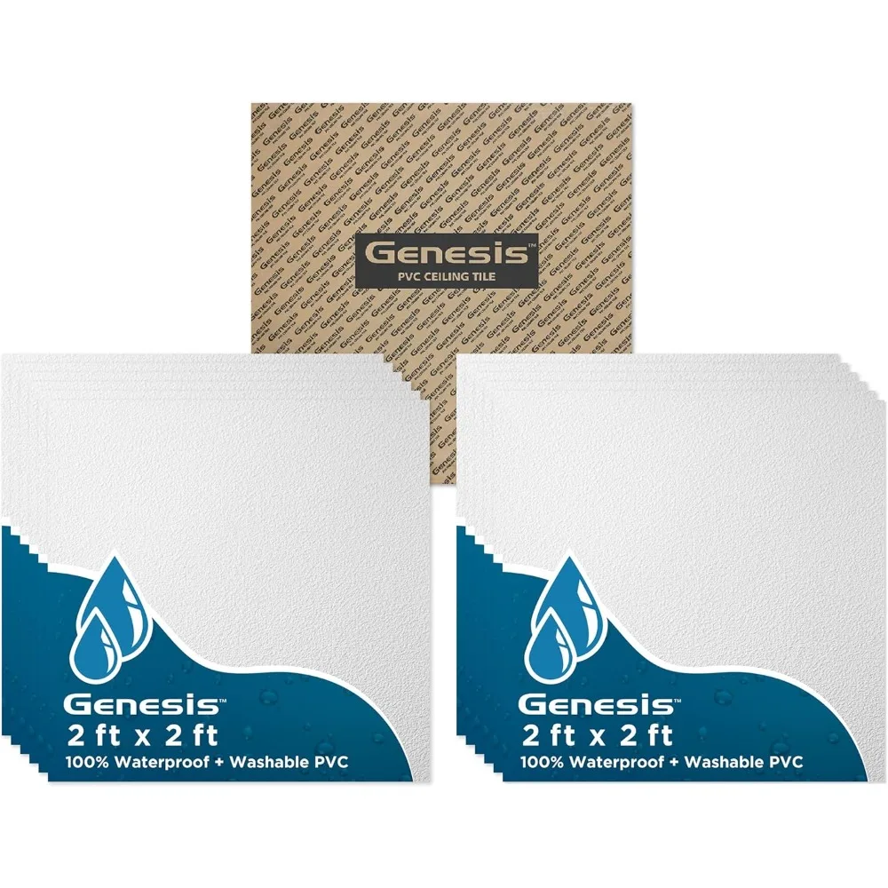 แผ่นฝ้าเพดานสีขาว Stucco Pro ขนาด 2 ฟุต x 2 ฟุต - ติดตั้งง่ายแบบดรอปอิน - กันน้ำ ล้างทำความสะอาดได้ และทนไฟ - คุณภาพสูง