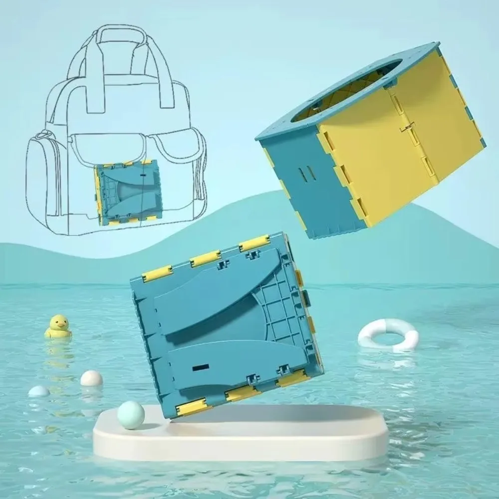 Orinal plegable duradero para niños, asiento de entrenamiento fácil de limpiar, olla de viaje para bebé, inodoro plegable grueso para viaje