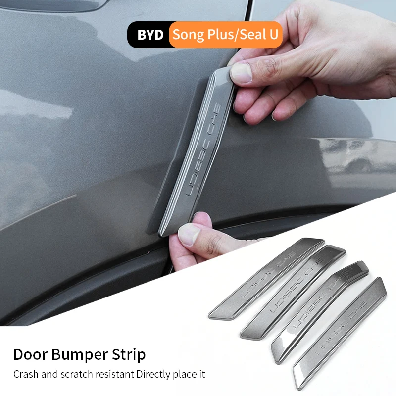 

4Pcs For Byd Song Plus Seal U Car Door Edge Protection Guards Buffer Trim Molding Strip Scratch Protection Car Door Crash Bar