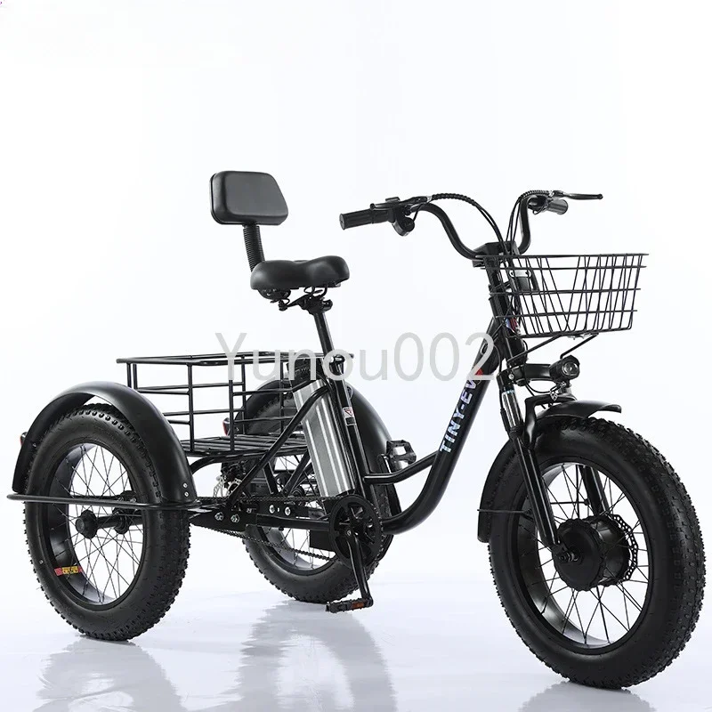 20 inch  tire pedal assisted electric tricycle, thick tire, snow lithium-ion tricycle, battery bike