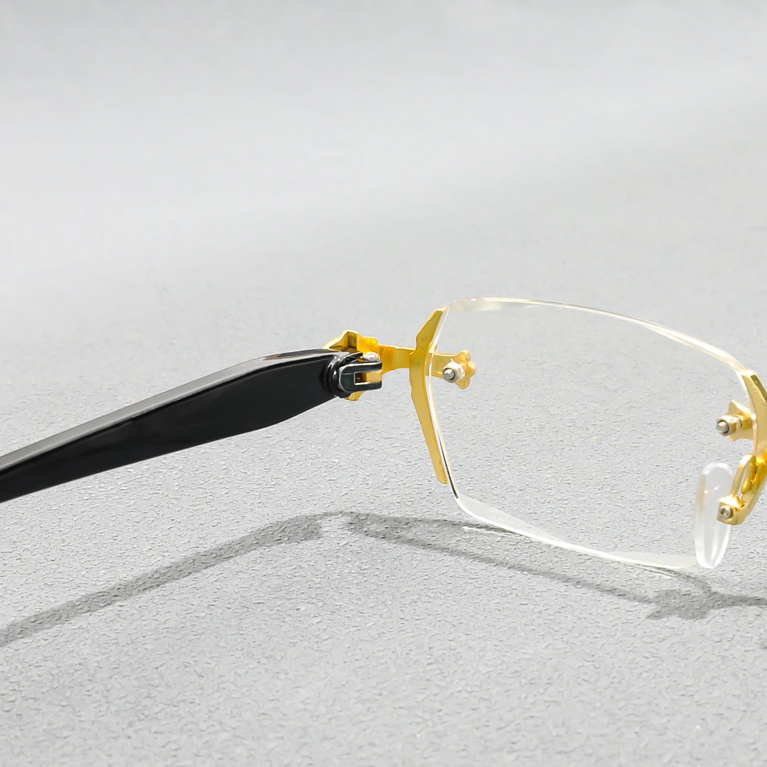 Retro Lesebrille für Männer Frauen randloses Design Männer presbyopische Brille blaues Licht blockiert – Detail 4