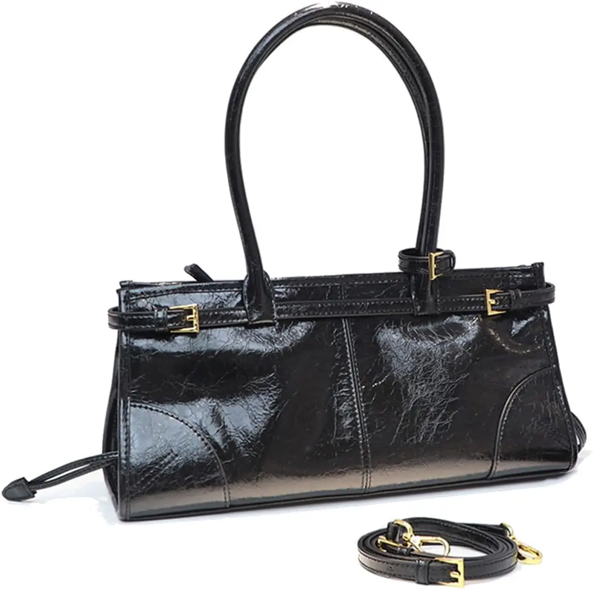 

Женская сумка через плечо из мягкой искусственной кожи с отстегивающимся ремнем и застежкой-молнией.