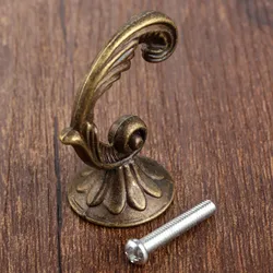 1PC Wall Hook Antique Bronze 45*24mm Hanger Hat Coat Clothes Hook Bathroom Kitchen Furniture Hook