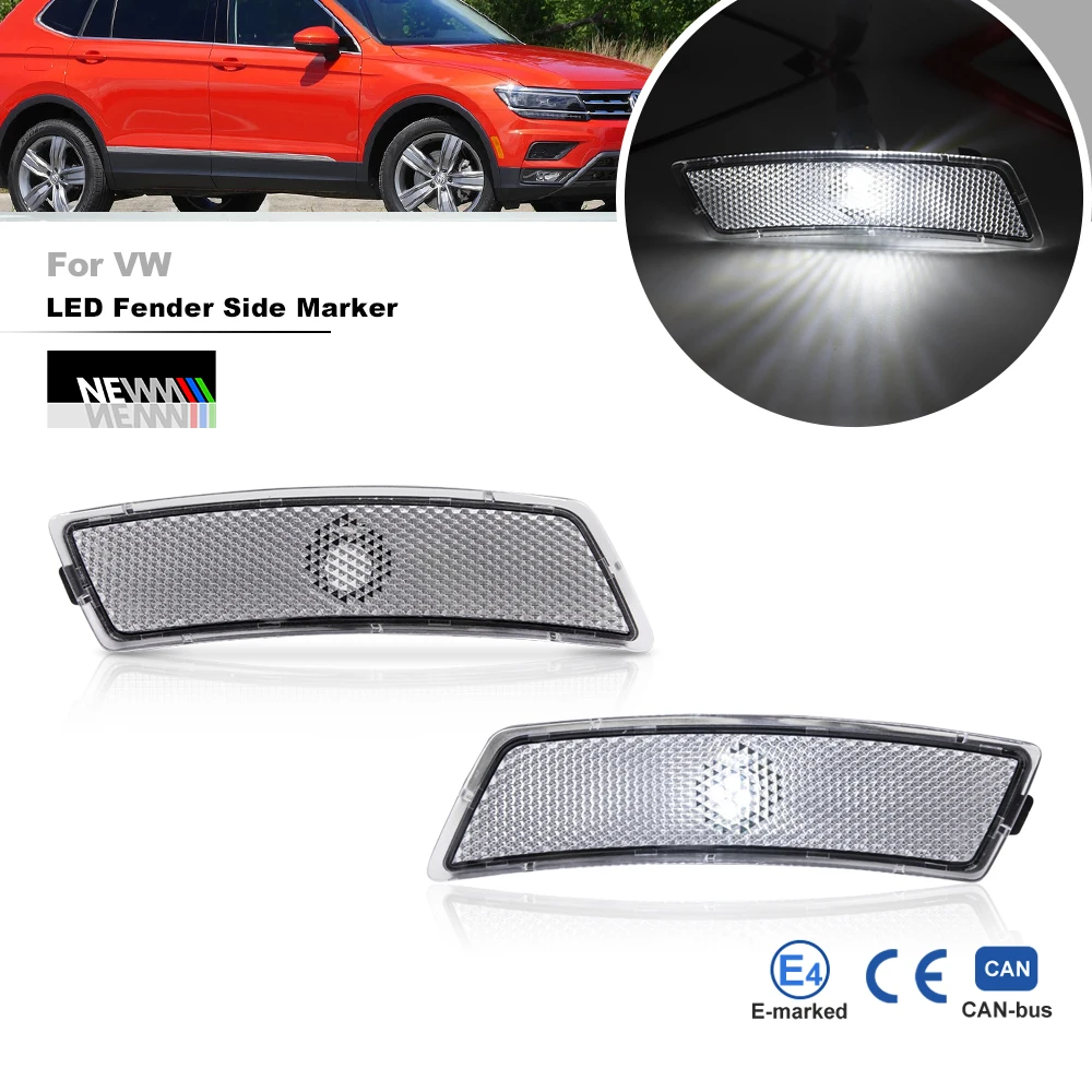 OE-Spec 5C5945071A OEM Side Marker Lights For VW Tiguan 2018-2023 Beetle 2012-2018 Front White Sidemarkers Replacement