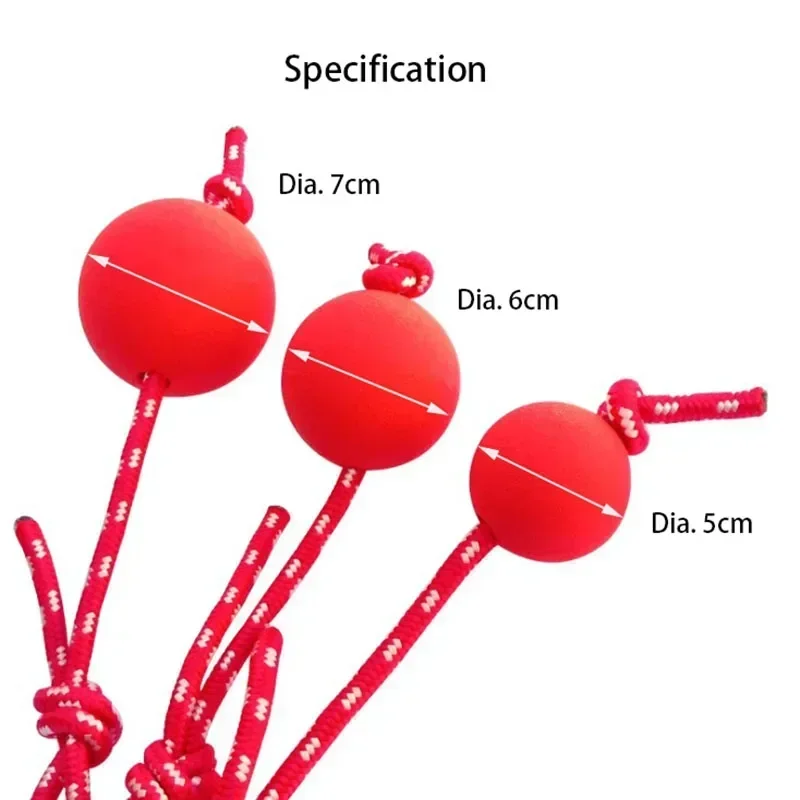 Dual Use Solid Rubber Dog Ball Toy Durable Dog Chew Toy For Outdoor Agility Training High Bounce Tough Dog with Rope