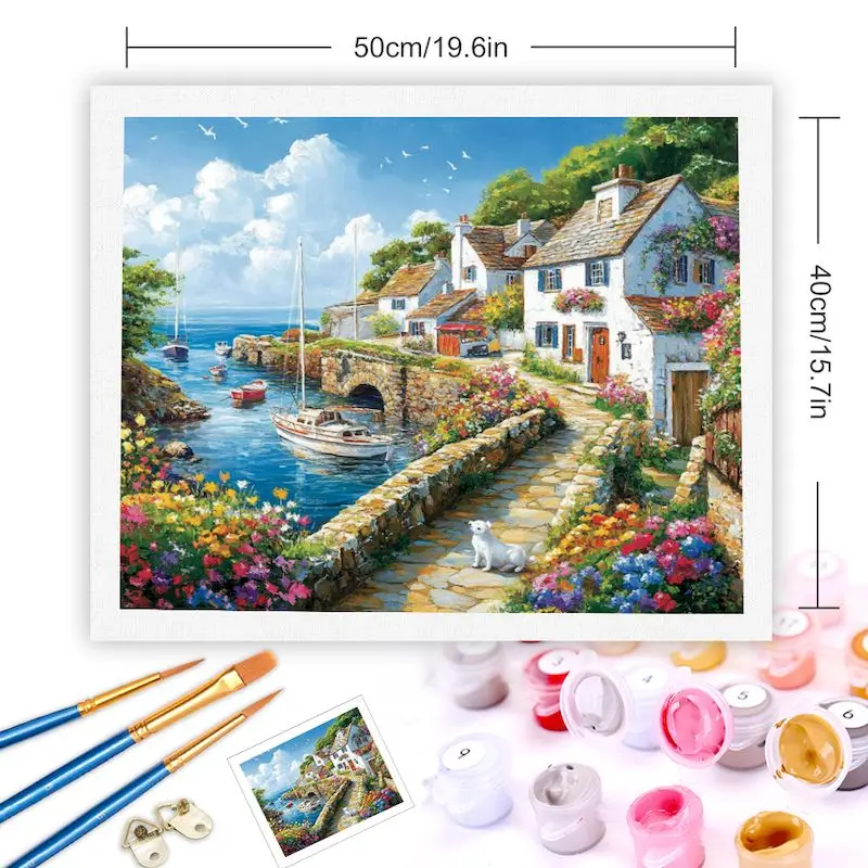 GATYZTORY Frame Oil Painting by Numbers Seascape DIY Paint By Numbers Canvas Painting Handpaint Number Painting Gift