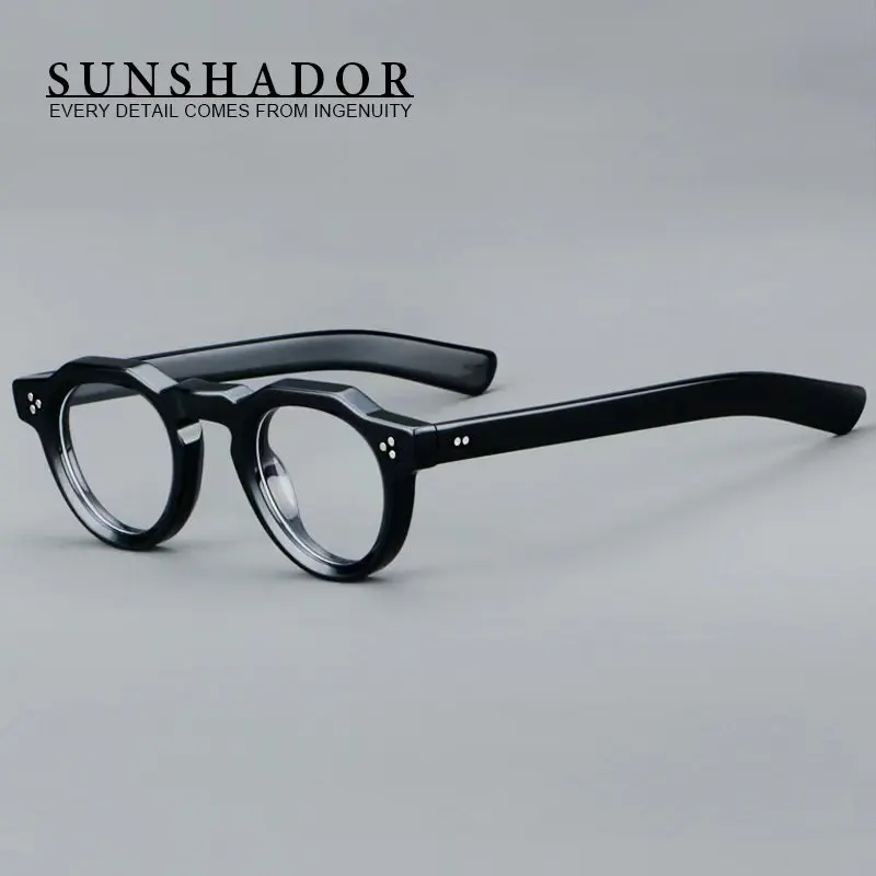 

College style presbyopia myopia eyeglasses Round acetate woman eyewear 8013 men prescription handmade glasses frame