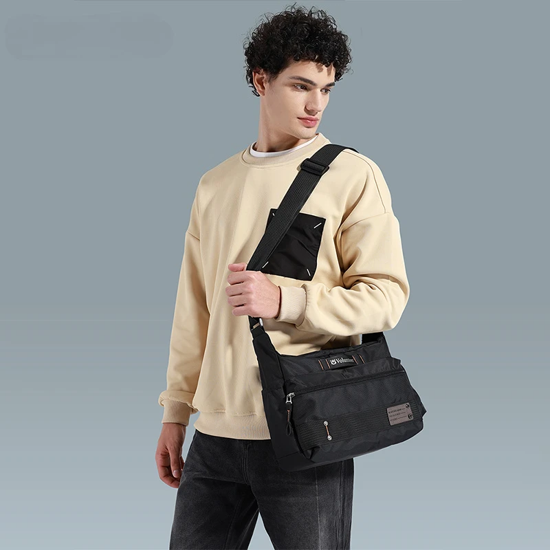 Volunteer Shoulder Bag for Men 2025 New Large Capacity Oxford Cloth High Quality Office Commuter Crossbody Bags 1835-08