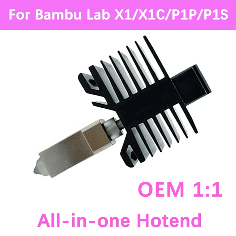 Hotend OEM All-In-One Per Bambu Lab P1P X1, Testina Di Stampa P1S X1C, Ugello Integrato In Acciaio Temprato, Identico All'originale, Alta Qualità-image