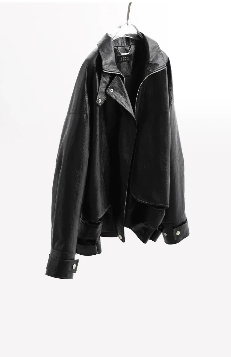 Cool and Stylish~ Motorcycle Leather Jacket Pu Trendy Retro Top Women's Short Leather Coat Autumn 2026