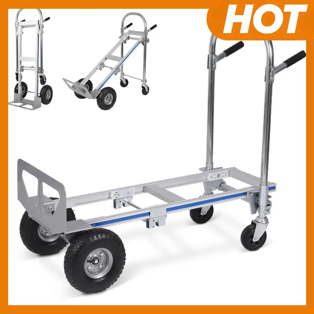 

Складная тележка 3-в-1, грузоподъемность 550 фунтов, сверхмощная промышленная складная тележка на колесах для строительства, складов, заводов