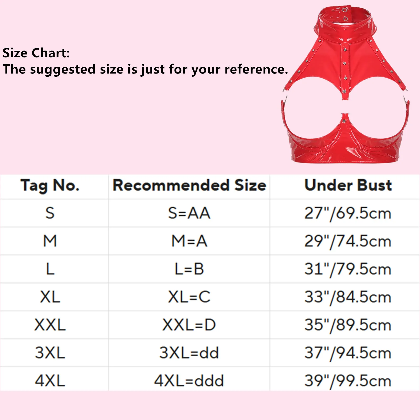 Seksowna bielizna damska Otwarty biustonosz z fiszbinami Crop Top Egzotyczna bielizna Nit O Ring Halter Otwarte piersi Biustonosze ze skóry lakierowanej Topy