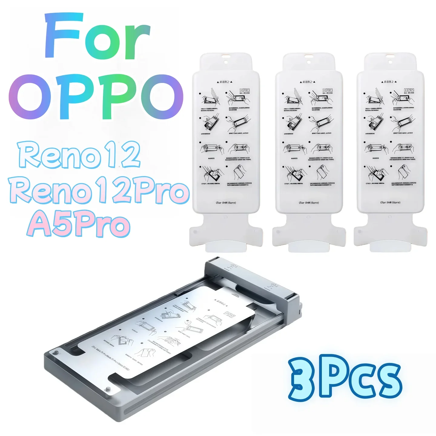 

Suitable for OPPO Reno12, Reno12 Pro, A5 Pro. HD Screen Protector (Not Tempered Glass), 3-Pack.