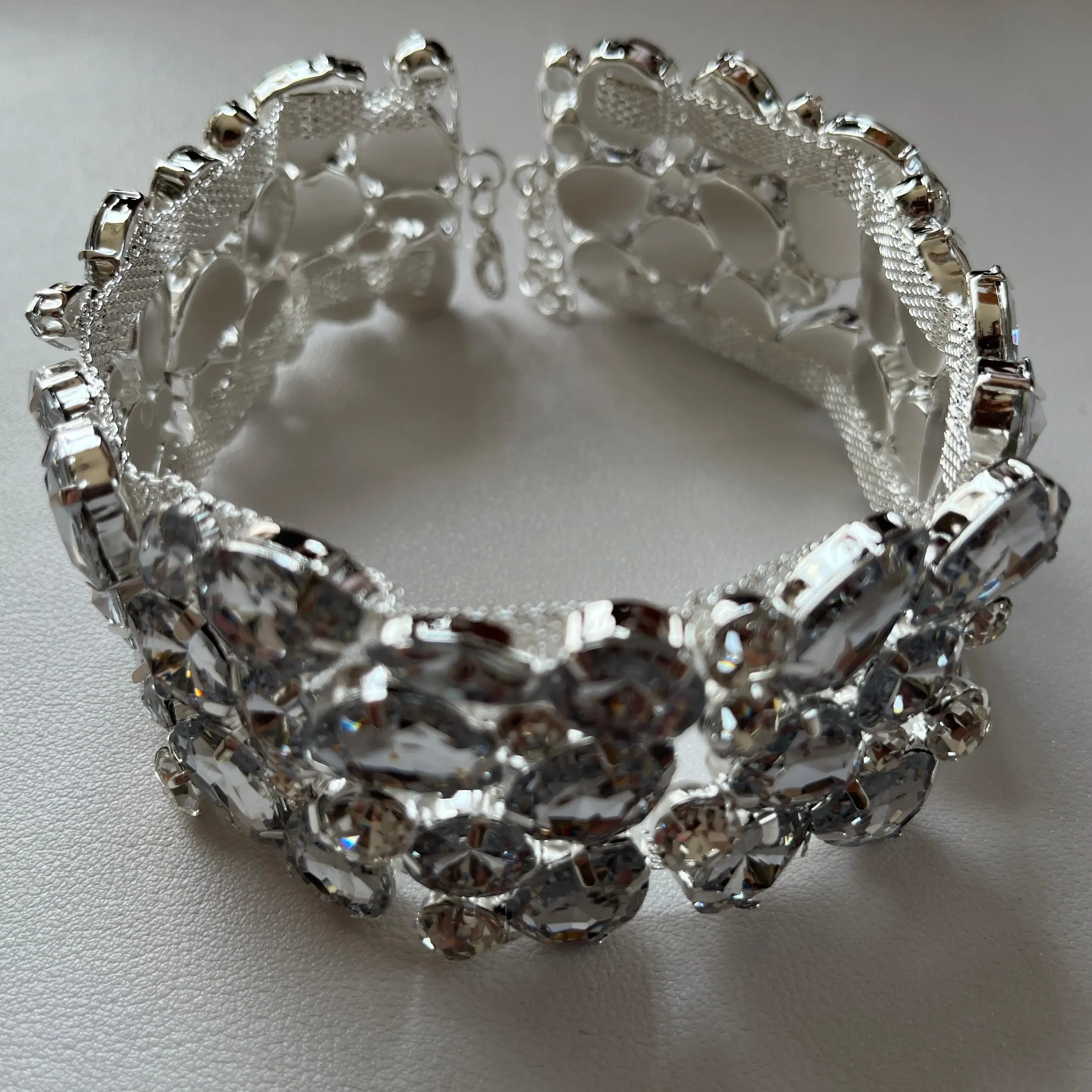 Luxury Rhinestone Choker Necklace for Women Exaggerate Prom Jewelry Wedding Bridesmaid Geometric Crystal Collar Accessories
