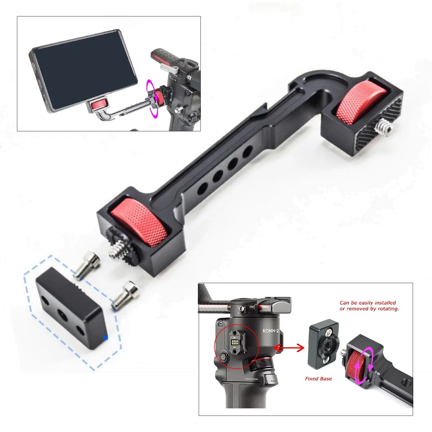 for DJI Ronin S SC RS2 RSC2 RS3 RS4 & Zhiyun WEEBILL Stabilizer Gimbals Extension Mount Stand Monitor Display Mounting Bracket