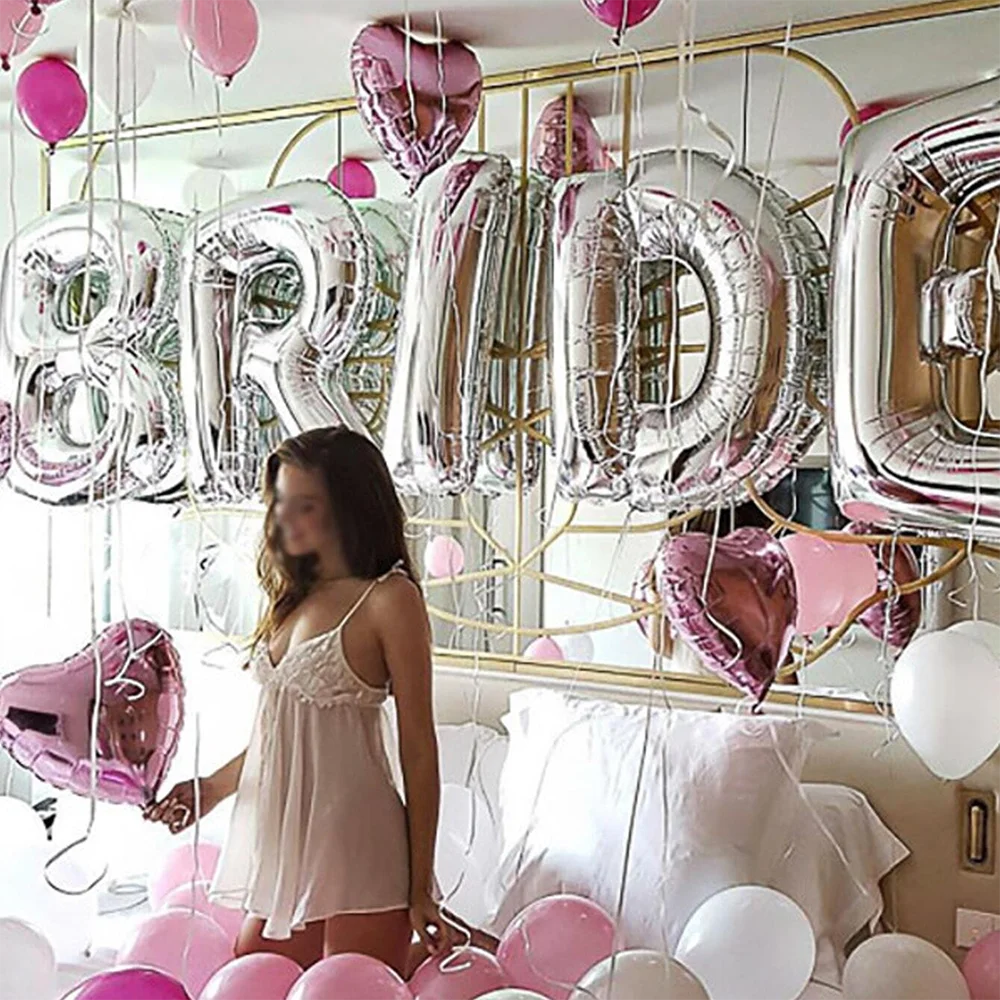 5 قطع الذهب والفضة العروس لتكون بالونات الزفاف ديكور الألومنيوم احباط بالون الزفاف دش العازبة حزب واحد لصالح #5