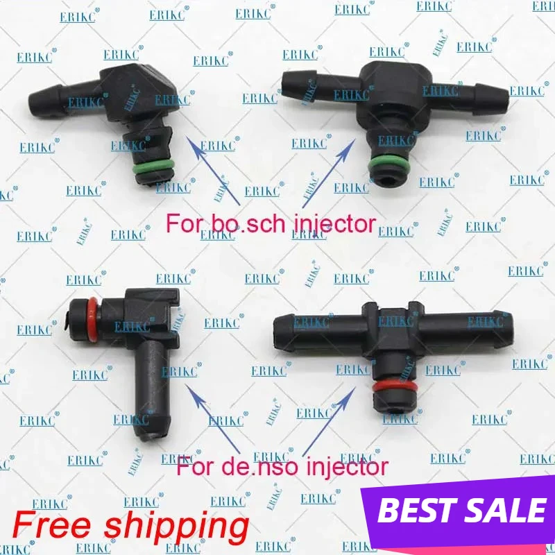 5PC Diesel Injector Plastic Connector Pipes Nozzle Return Oil Backflow Joint Pipe T and L Type for Bosch Denso Hose Joiner Tube