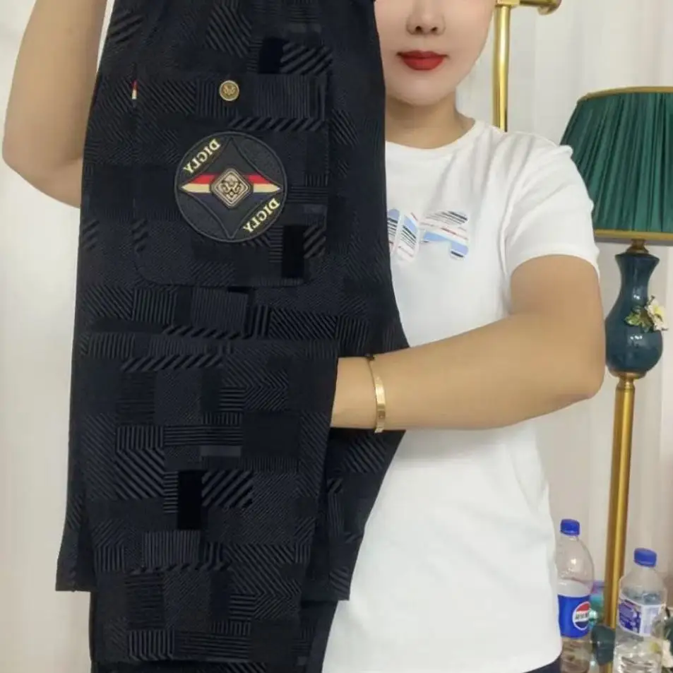 

New 2025 Men's Casual Ice Silk Cool Feeling Sports Pants Loose Fit Spring Autumn Long Trousers for Work Comfortable Polyester...