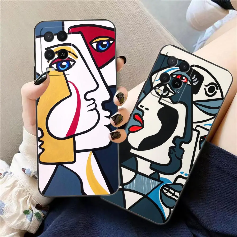 Funda Case For OPPO A98 A95 A96 A97 A94 A93 A92S A91 A79 A78 A76 A74 A73 A71 4G 5G Case P-Picasso Abstract Art Painting Graffiti