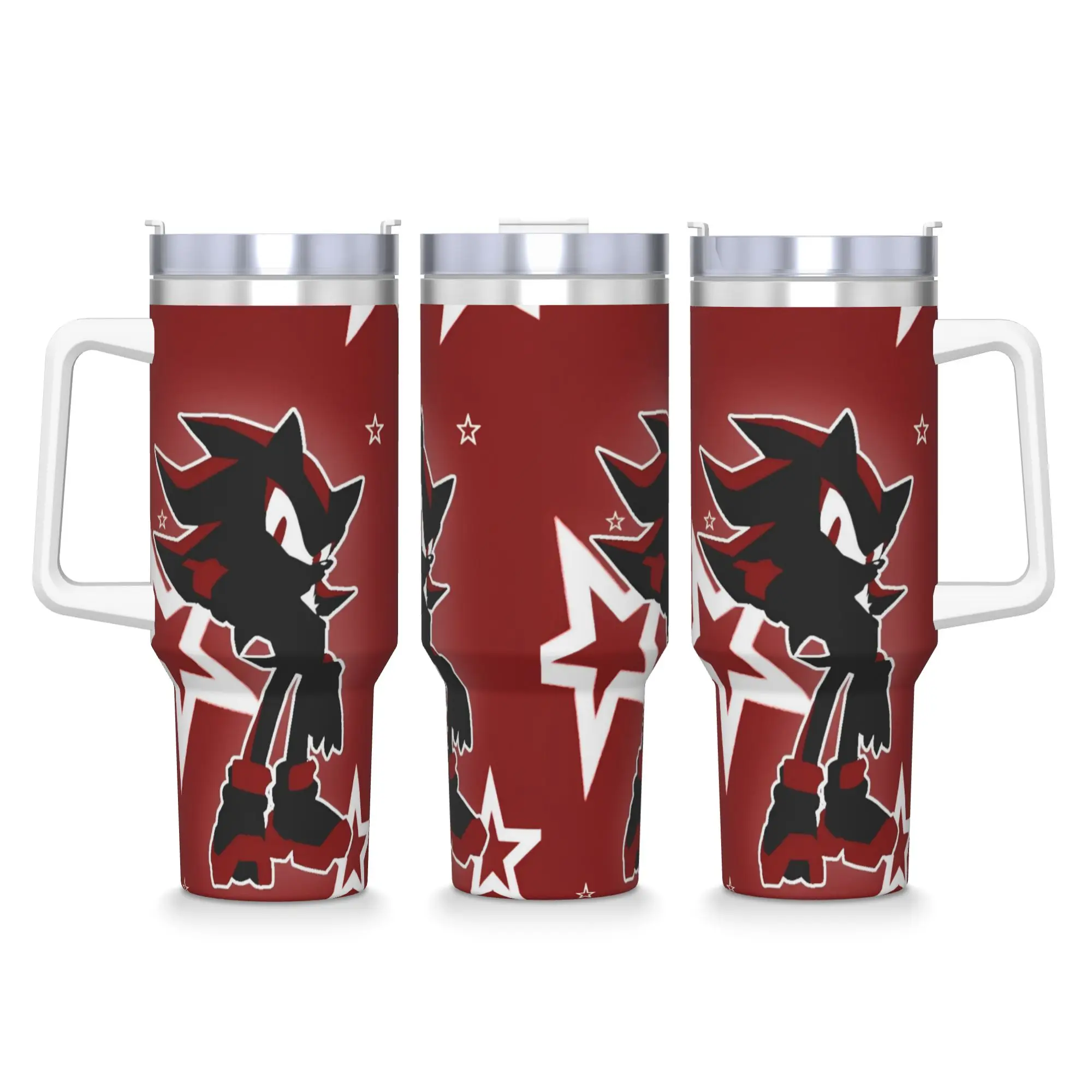 40OZ Stainless Steel Tumbler Shadow The Hedgehogs Thermal Mug Cartoon Portable Cold and Hot Car Mugs Beach Water Bottle