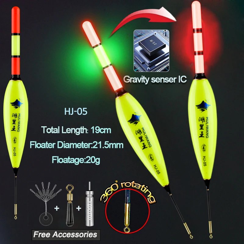 Electric Fishing Floats Smart IC Gravity Sensor Color Change LED Luminous Rock Fishing Accessories