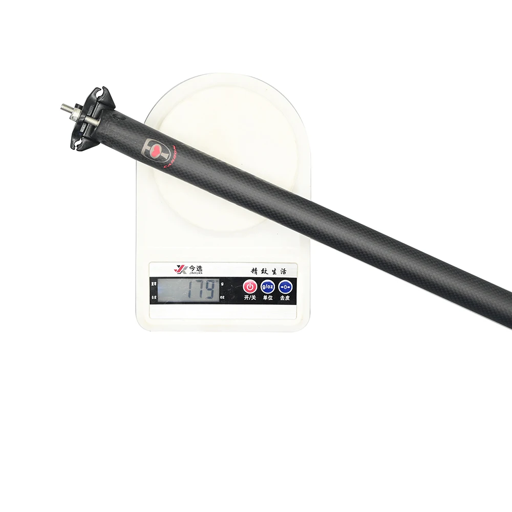 MTB용 매트 블랙 카본 시트포스트, 로드 바이크 시트 포스트, 자전거 부품, 27.2mm, 30.8mm, 31.6mm, 길이 400mm