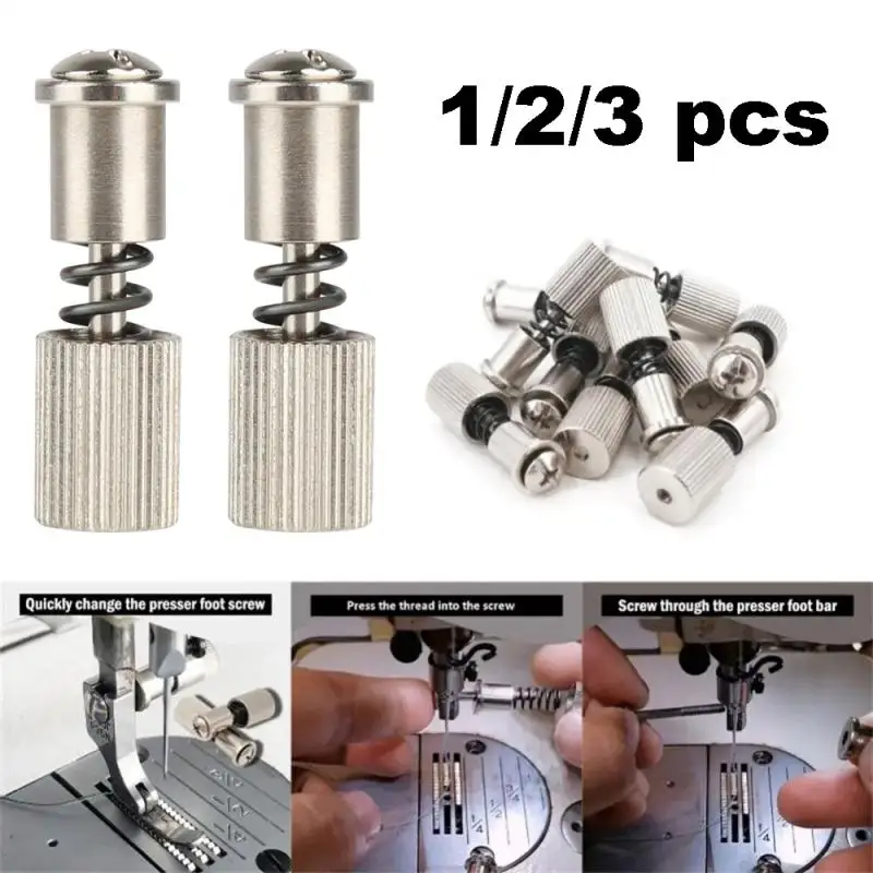 1/2/3PCS Universal Foot Presser Screw Sewing Machine Foot Flat Car Foot Screw Durable Presser Foot Industrial Sewing Accessories