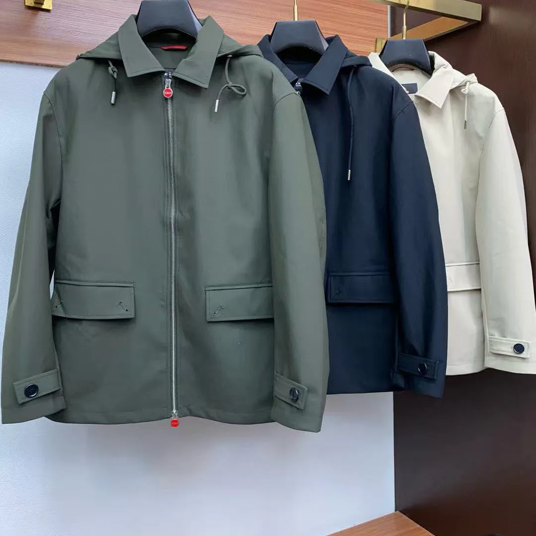 

Итальянский Kiton, мужская осенне-зимняя новая модная повседневная куртка с капюшоном в стиле Old Money, мужская деловая повседневная куртка с длинным рукавом