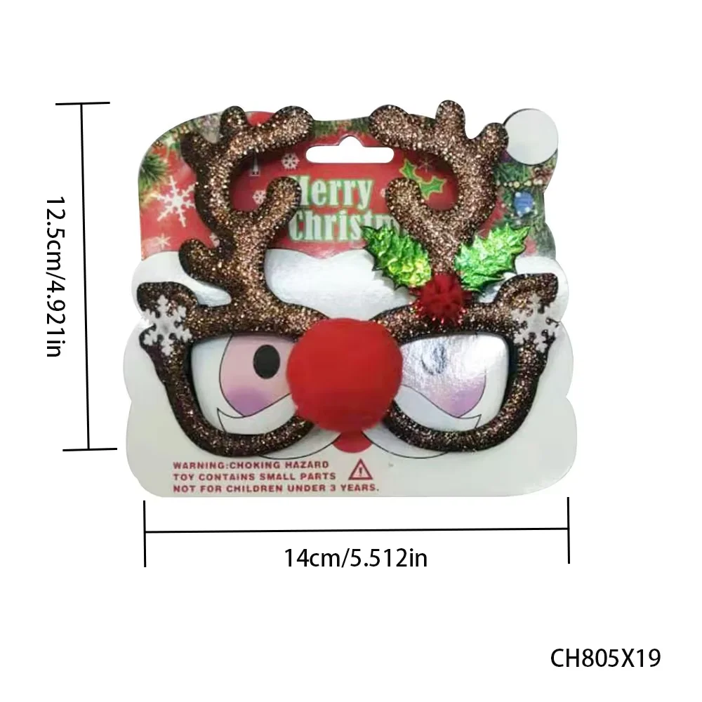 نظارات تنكرية لحفلات عيد الميلاد اللامعة من PESENAR، إكسسوارات زينة عيد الميلاد البلاستيكية الجميلة